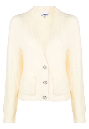 GANNI V-neck cardigan - Giallo