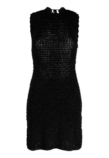 GANNI open-back crochet minidress - Nero