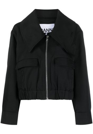 GANNI oversized collar jacket - Nero