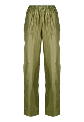 GANNI logo-print straight-leg trousers - Verde