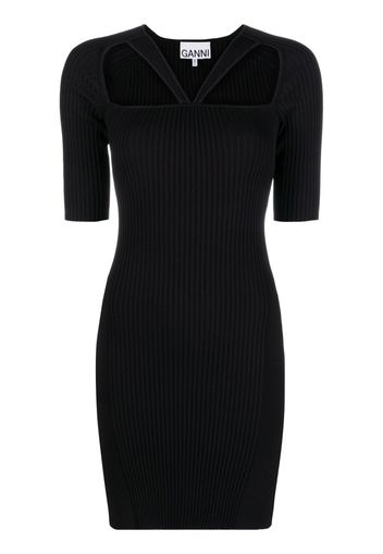 GANNI cut-out detailed dress - Nero