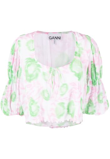 GANNI Blusa a fiori - Rosa