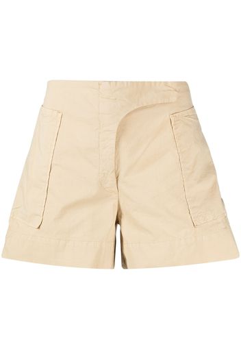 GANNI washed cotton shorts - Toni neutri