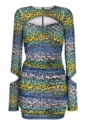 GANNI leopard-print mini dress - Verde