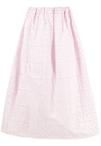 GANNI broderie-anglaise straight skirt - Rosa