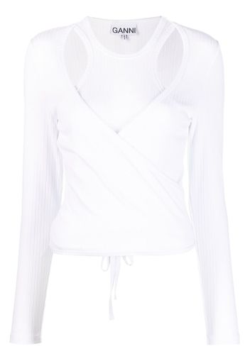 GANNI cut-out detail top - Bianco