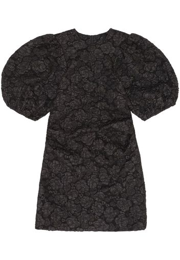 GANNI short-sleeve jacquard minidress - Nero