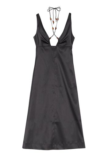 GANNI v-neck sleeveless dress - Nero