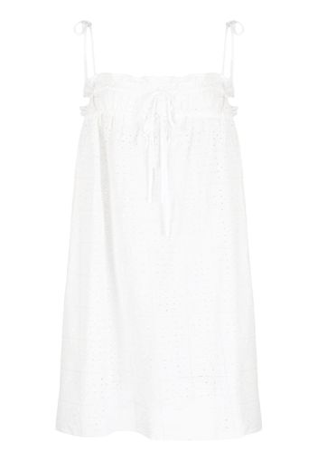 GANNI broderie-anglaise cotton minidress - Bianco