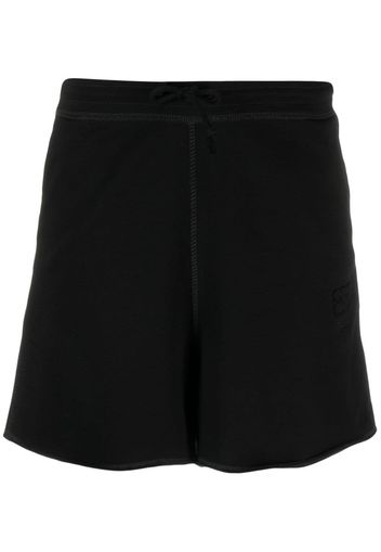 GANNI logo-patch short shorts - Nero