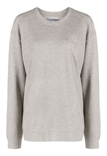 GANNI long-sleeved cotton sweatshirt - Grigio