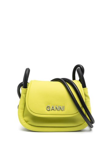 GANNI mini Knot Flap crossbody bag - Verde