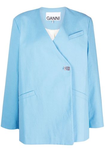 GANNI organic-cotton blazer - Blu