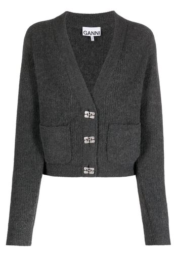 GANNI Butterfly-button cardigan - Grigio