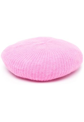 GANNI fine-knit alpaca wool-merino blend beanie - Rosa