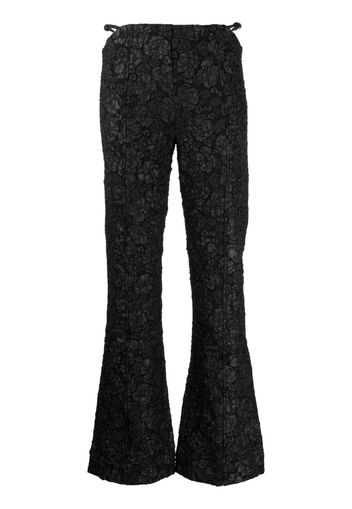 GANNI Pantaloni svasati con motivo jacquard - Nero