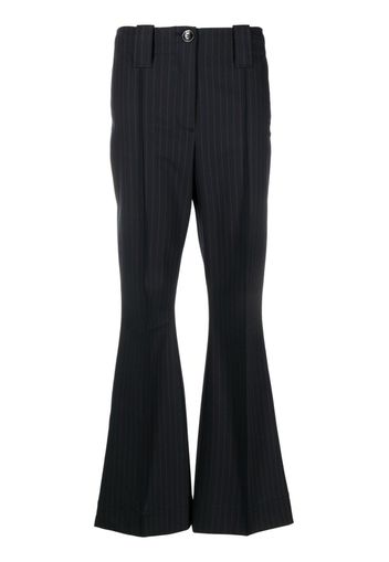 GANNI pinstripe flared trousers - Blu