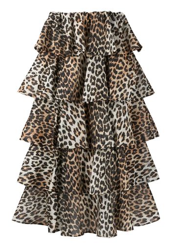GANNI leopard-print high-waist skirt - Toni neutri