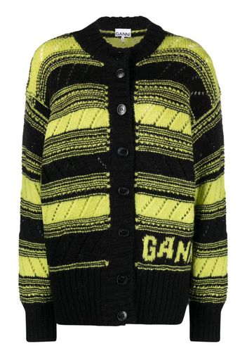 GANNI Cardigan a righe - Nero