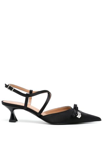 GANNI Pumps Butterfly Bow 50mm a punta - Nero