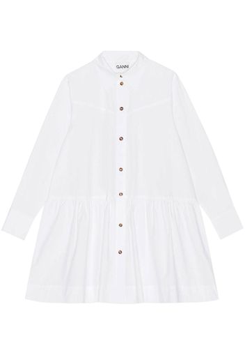 GANNI pointed-collar organic cotton shirtdress - Bianco