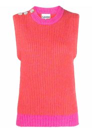 GANNI embellished wool-blend vest - Rosa