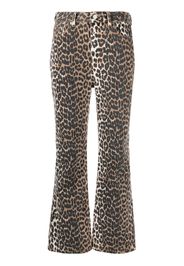 GANNI Betzy leopard cropped jeans - Toni neutri