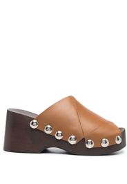 GANNI stud-detail open toe sandals - Marrone