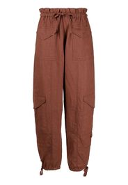 GANNI hemp cargo track pants - Marrone