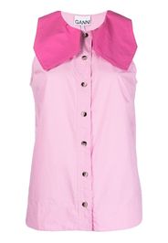 GANNI sleeveless button-front vest - Rosa