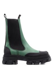 GANNI colour-block leather ankle boots - Verde