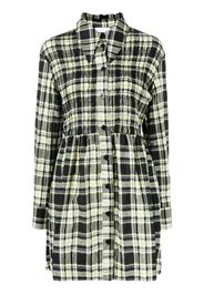 GANNI seersucker check smock shirt dress - Giallo