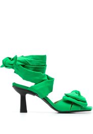 GANNI bow-detail 85mm sandals - Verde