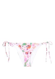 GANNI floral-print string bikini bottoms - Rosa