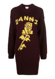 GANNI intarsia-knit jumper - Rosso