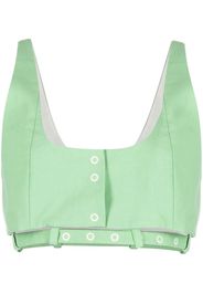 GANNI Suiting crop top - Verde