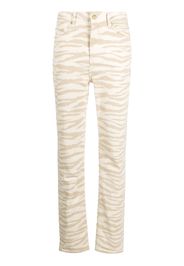 GANNI Swigy zebra-print jeans - Toni neutri