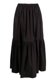 GANNI organic cotton flounced maxi skirt - Nero