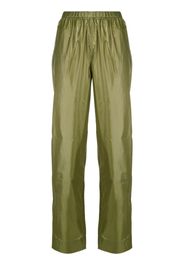 GANNI logo-print straight-leg trousers - Verde