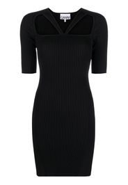 GANNI cut-out detailed dress - Nero