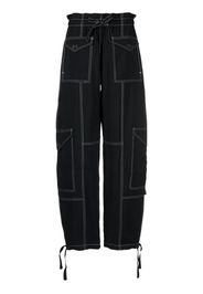 GANNI topstitch cargo trousers - Nero