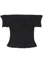 GANNI off-shoulder ruffled top - 099