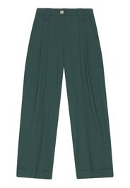 GANNI pleat-detail trousers - Verde