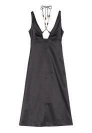 GANNI v-neck sleeveless dress - Nero