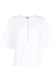 GANNI cut-out poplin blouse - Bianco