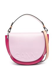 GANNI Saddle logo-embossed tote bag - Rosa