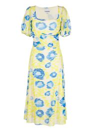 GANNI floral-print midi dress - Blu