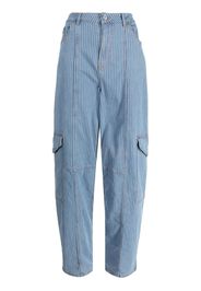 GANNI stripe-pattern cargo jeans - Blu