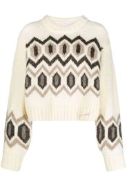 GANNI chunky wool cropped jumper - Toni neutri