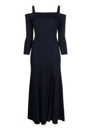 GANNI knitted off-shoulder midi dress - Blu